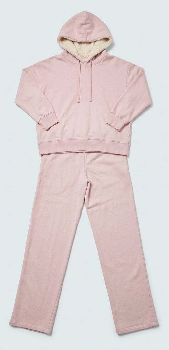 💥True Craft Hoodie and Sweatpants Set Size M/S  Pink Sherpa Lined Pullover